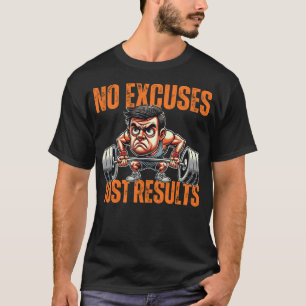 No Excuses Just Results - Gym T-shirt Funny