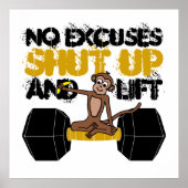 No Excuses Monkey Poster (Devant)