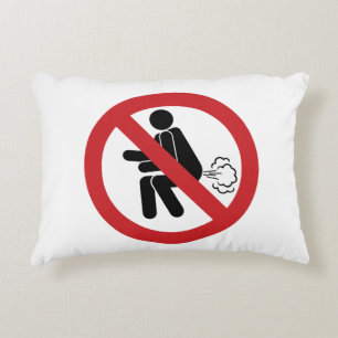 NO Farting ⚠ Funny Thai Toilet Sign ⚠ Accent Kussen