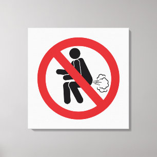 NO Farting ⚠ Funny Thai Toilet Sign ⚠ Canvas Afdruk