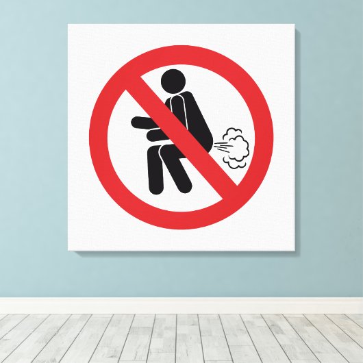 NO Farting ⚠ Funny Thai Toilet Sign ⚠ Canvas Afdruk (Insitu (Houten vloer))