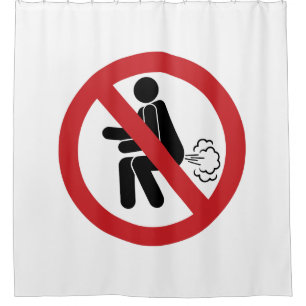 NO Farting ⚠ Funny Thai Toilet Sign ⚠ Douchegordijn