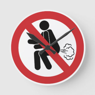NO Farting ⚠ Funny Thai Toilet Sign ⚠ Ronde Klok