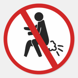 NO Farting ⚠ Funny Thai Toilet Sign ⚠ Ronde Sticker