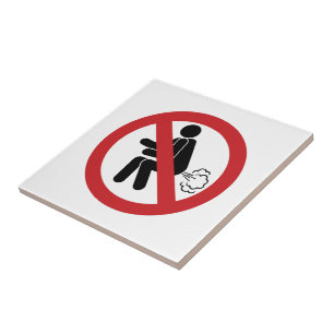 NO Farting ⚠ Funny Thai Toilet Sign ⚠ Tegeltje