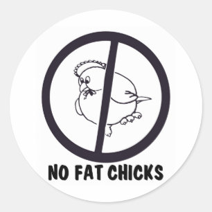 NO-FAT-CHICKS-0995 RONDE STICKER