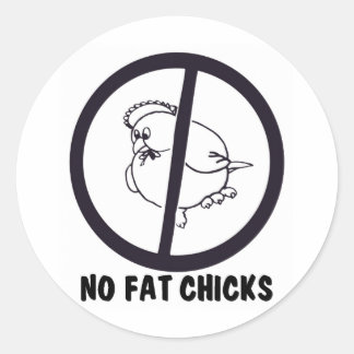NO-FAT-CHICKS-0995 RONDE STICKER