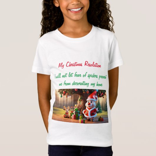 No Fear from Spiders Basic T-Shirt - Mijn Resoluti (Voorkant)