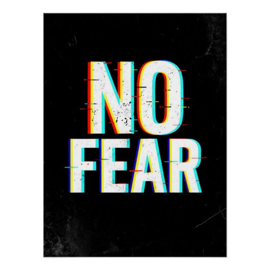 NO FEAR Glitch Effect Poster | Motivational (Devant)