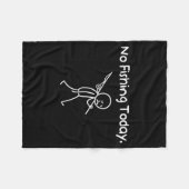 No Fishing Today Funny Sad Stickman Fishing Lover  Fleece Deken (Voorkant (Horizontaal))