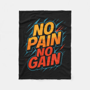 No Gain Fitness Gym Motivation Fleece Deken