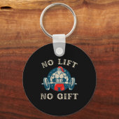 No Gift No Lift Funny Workout Santa Christmas Gym Sleutelhanger (Voorkant)