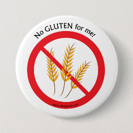 'No Gluten for me'-logo voor allergische reacties Ronde Button 7,6 Cm