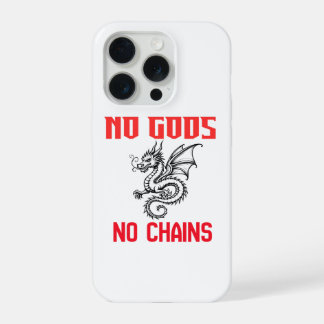 No Gods No Chains Dragon Illustratie iPhone Hoesje iPhone 15 Pro Hoesje