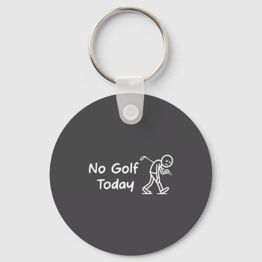 No Golf Today Funny Sad Graphic Stickman Golfer Fi Sleutelhanger (Voorkant)