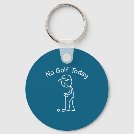 No Golf Today Funny Sad Stickman Golfing Golfer Me Sleutelhanger (Voorkant)