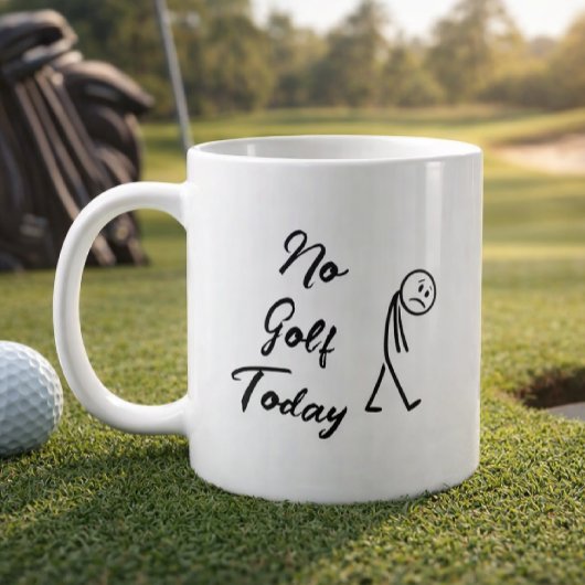 No Golf Today Funny Sad Stickman Meme Golfer Koffiemok