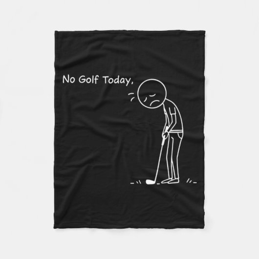 No Golf Today Minimalist Golf Funny Stickman Golfe Fleece Deken (Voorkant)