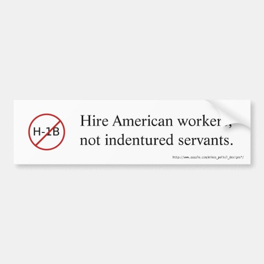 NO H-1B-bumpersticker Bumpersticker (Voorkant)