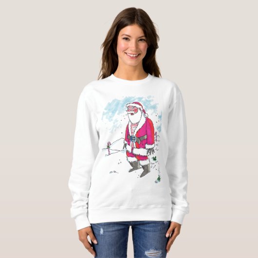 No Ho-Ho-Ho femmes sweatshirt blanche (Devant entier)