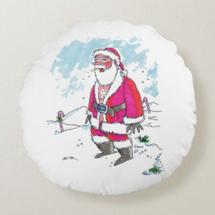 No Ho Ho Ho rond vert poly coussin