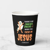 NO HOCUS POCUS Monogram Christelijk Halloween Papieren Bekers (Achterkant)