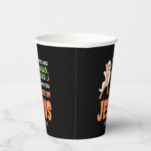 NO HOCUS POCUS Monogram Christelijk Halloween Papieren Bekers (Rechts)