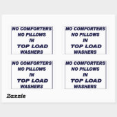 'No In Top Load Washers' Laundromat Blue Sticker (Vel)