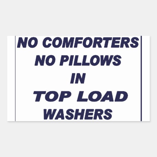 'No In Top Load Washers' Laundromat Blue Sticker (Voorkant)