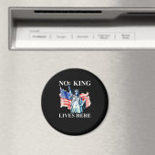 No King Lives in America Freedom Flag Patriotic Magneet (Insitu (Vaatwasser))