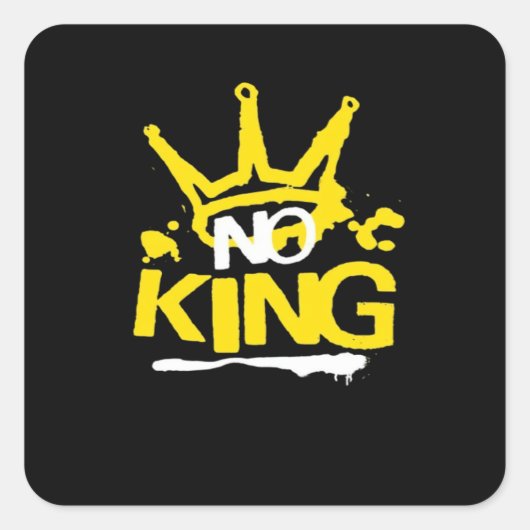 No King Minimal Clean Vierkante Sticker (Voorkant)