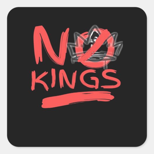 No King Simple Clean Design Vierkante Sticker (Voorkant)