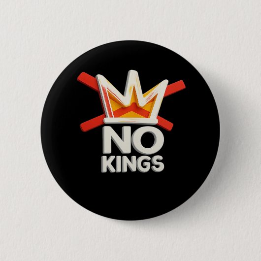 No Kings Anti Minimal Clean Design Ronde Button 5,7 Cm (Voorkant)
