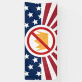 NO KINGS! Anti-Trump Flag Spandoek (Verticaal)