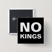 No Kings bold protest Vierkante Button 5,1 Cm (Voorkant /achterkant)