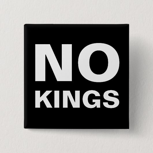No Kings bold protest Vierkante Button 5,1 Cm (Voorkant)