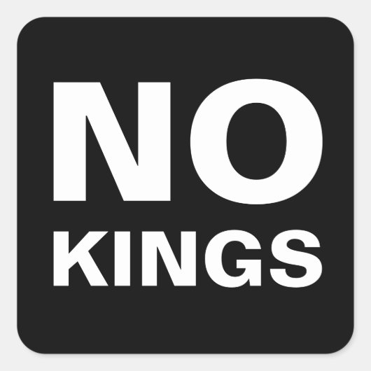 No Kings bold protest Vierkante Sticker (Voorkant)