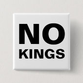 No Kings bold typography protest Vierkante Button 5,1 Cm (Voorkant)