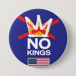 No Kings Button met Amerikaanse vlag