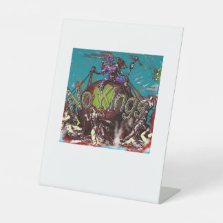 No Kings Classic Modern Minimal Style Reclamebord Met Voetstuk