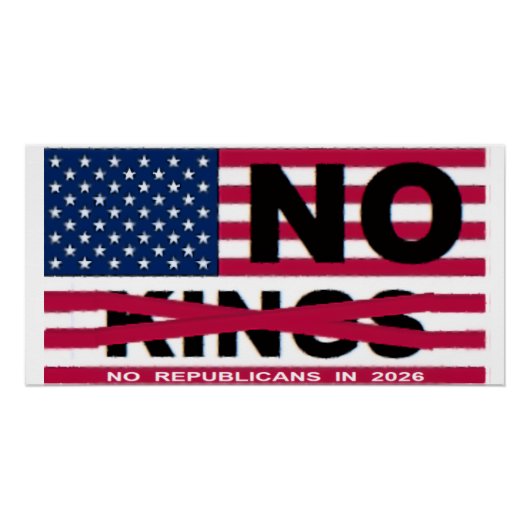 "NO kings" Glossy Poster Perfect Poster (Voorkant)