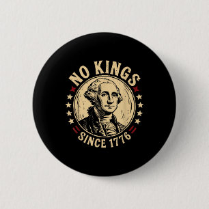 No Kings in America 1776 Save Democracy Verenigde Ronde Button 5,7 Cm