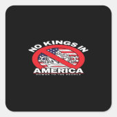 No Kings In America Anti-Monarchy Patriotic Design Vierkante Sticker (Voorkant)