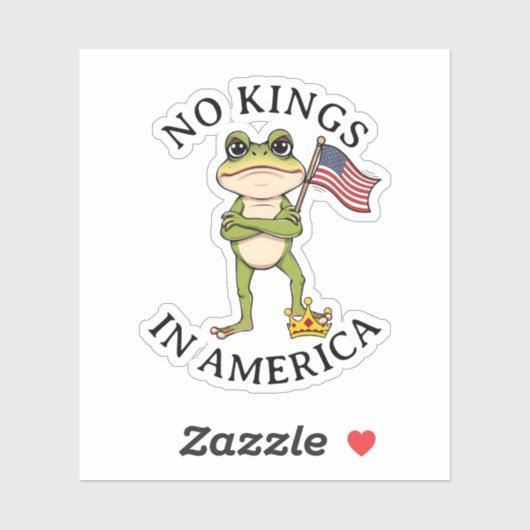 No Kings in America Anti-Trump Protest  Sticker (Vel)