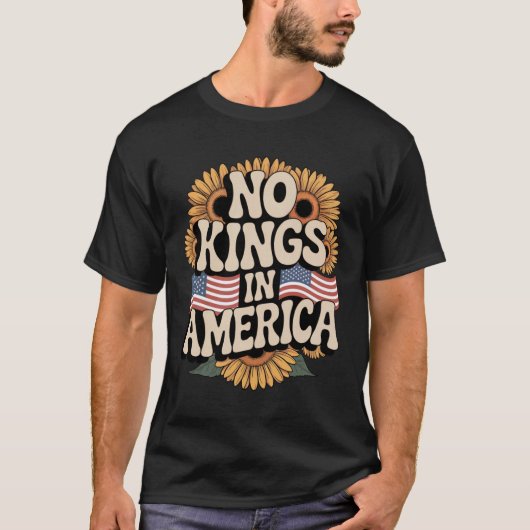 No Kings in America (Black) T-Shirt (Devant)