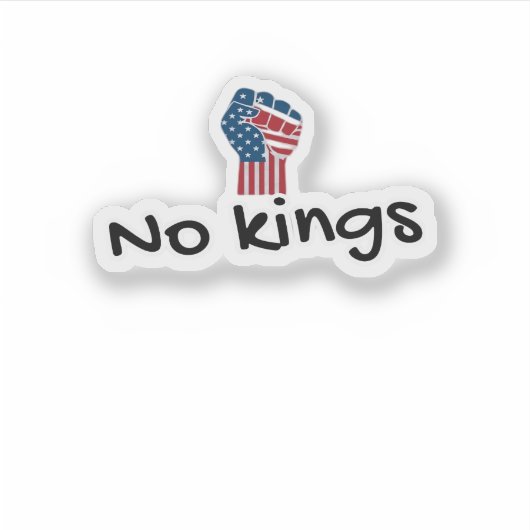 No Kings In America Classic Minimal Clean Sticker (Voorkant)