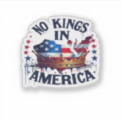 No Kings In America Classic Retro Cool Sticker (Voorkant)