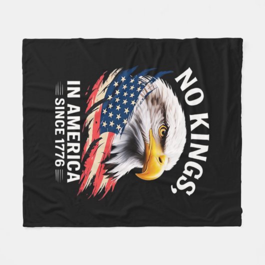 No Kings In America Classic Retro Graphic Design Fleece Deken (Voorkant (Horizontaal))