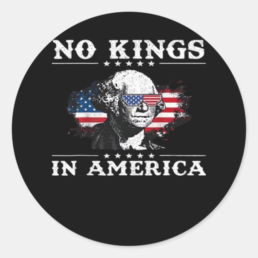 No Kings In America Doge Classic Funny Meme Ronde Sticker (Voorkant)