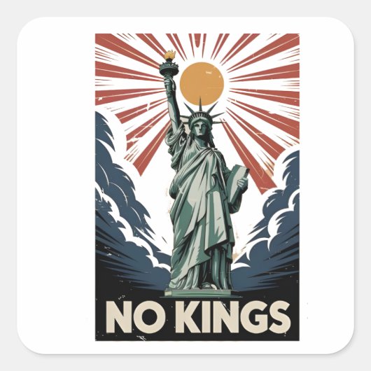 No Kings In America Liberity Status USA Democrats Vierkante Sticker (Voorkant)